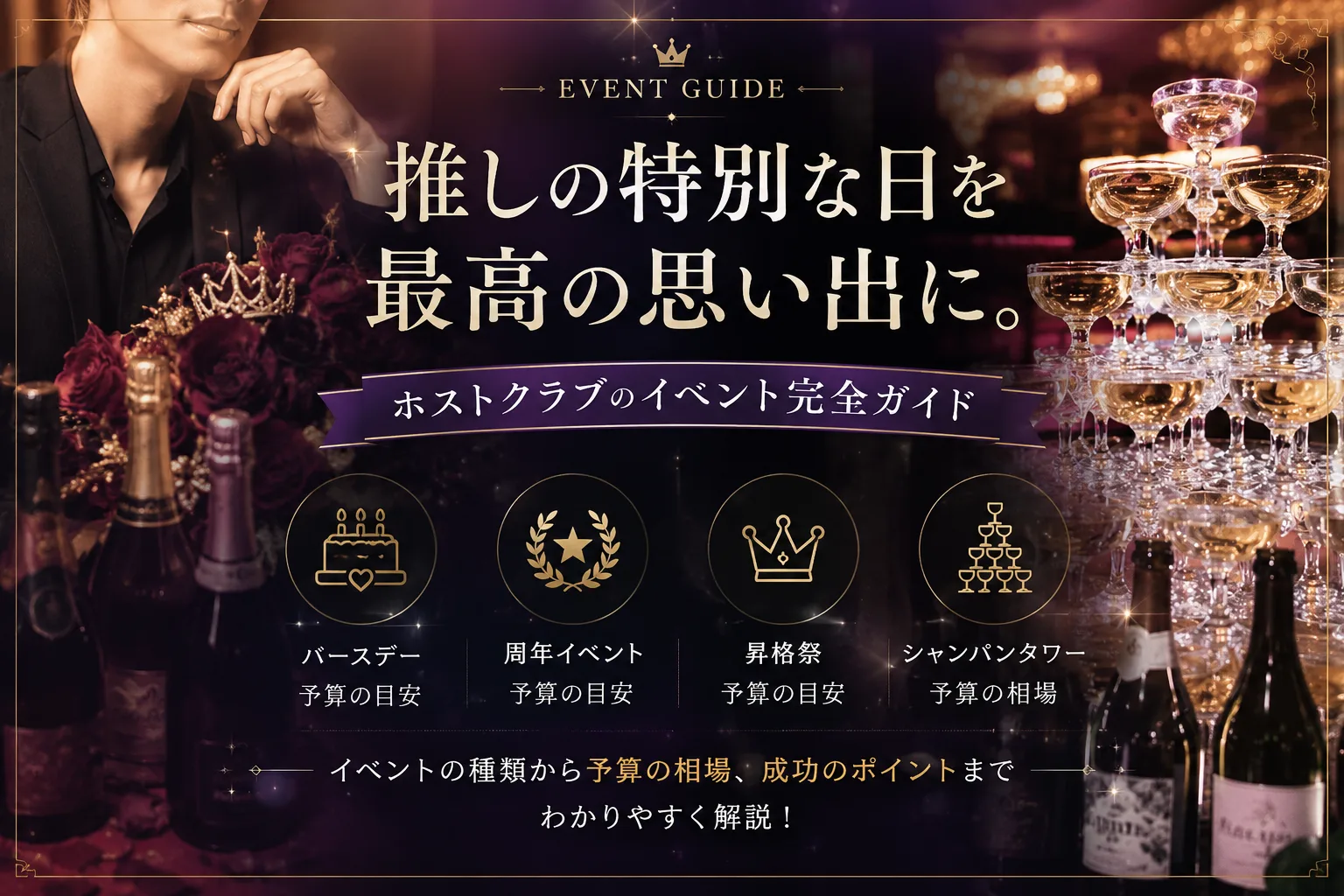 ホストのバースデー・周年・昇格祭ガイド|タワー予算と参加判断・断り方