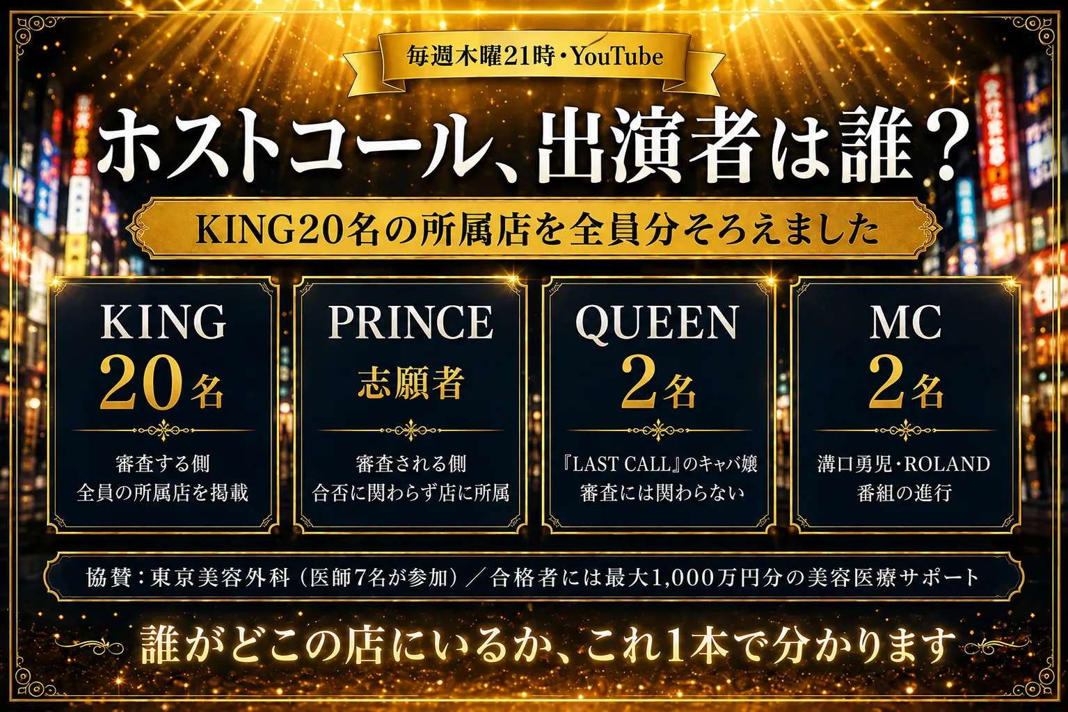 ホストコール出演者・メンバー一覧|所属店とプリンスのその後