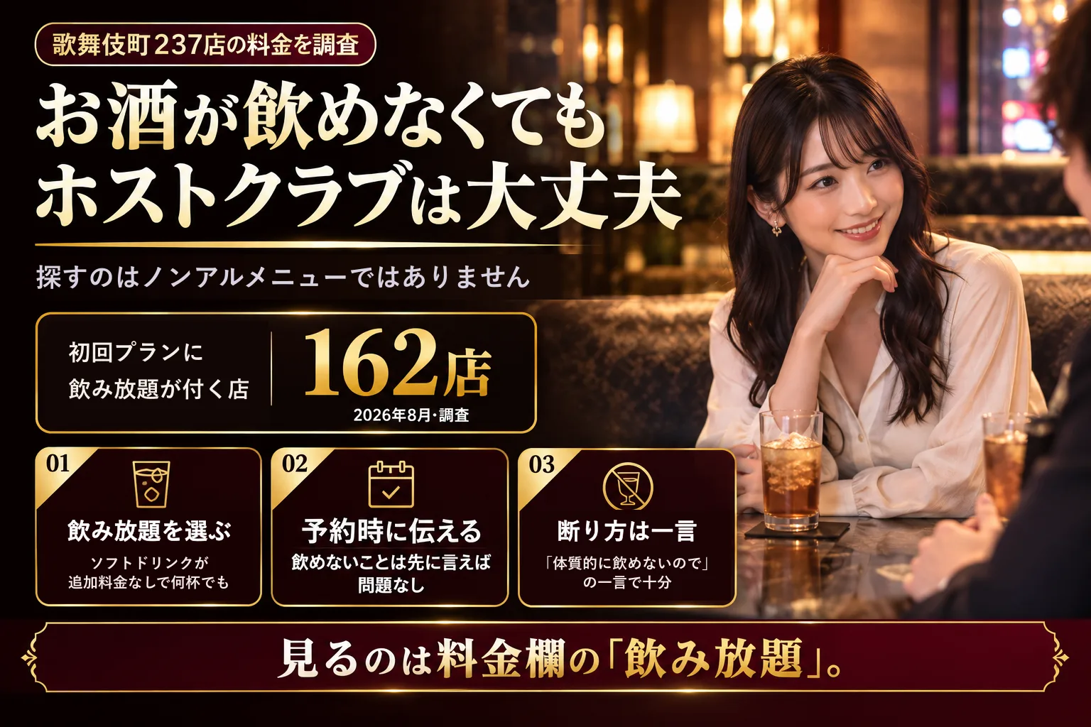 ホストクラブはお酒が飲めなくても大丈夫|伝え方と楽しみ方