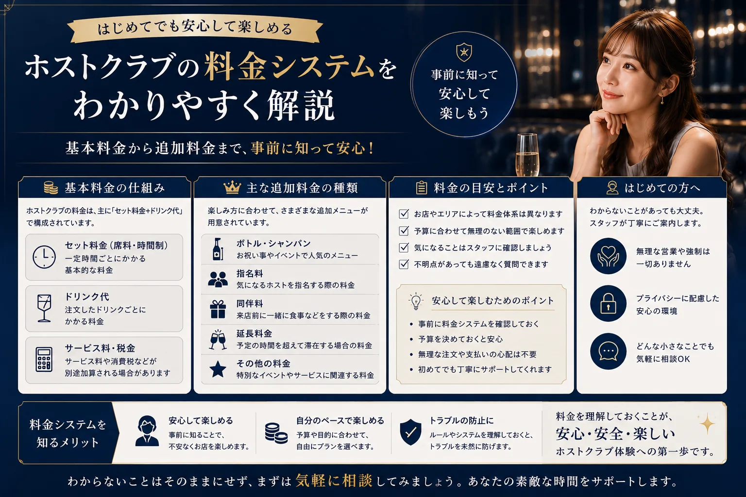 ホストクラブの料金完全ガイド｜計算・2回目以降・予算別シナリオ2026