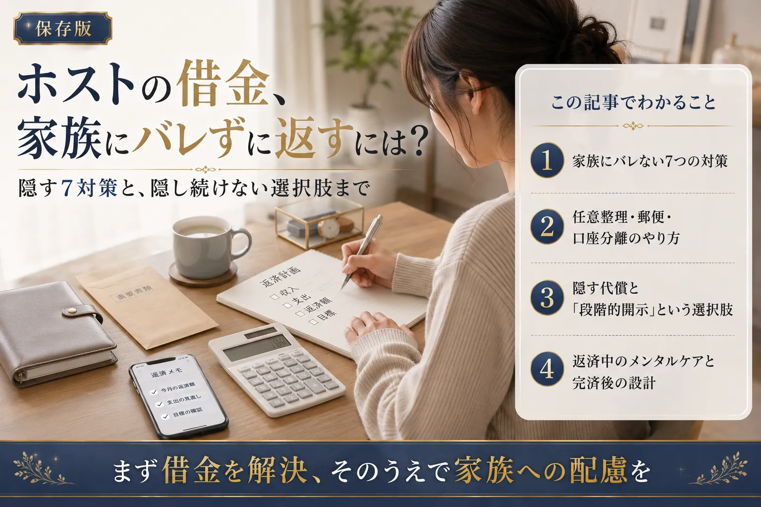 ホスト 借金 家族バレ防止|7対策・隠す代償・段階開示2026