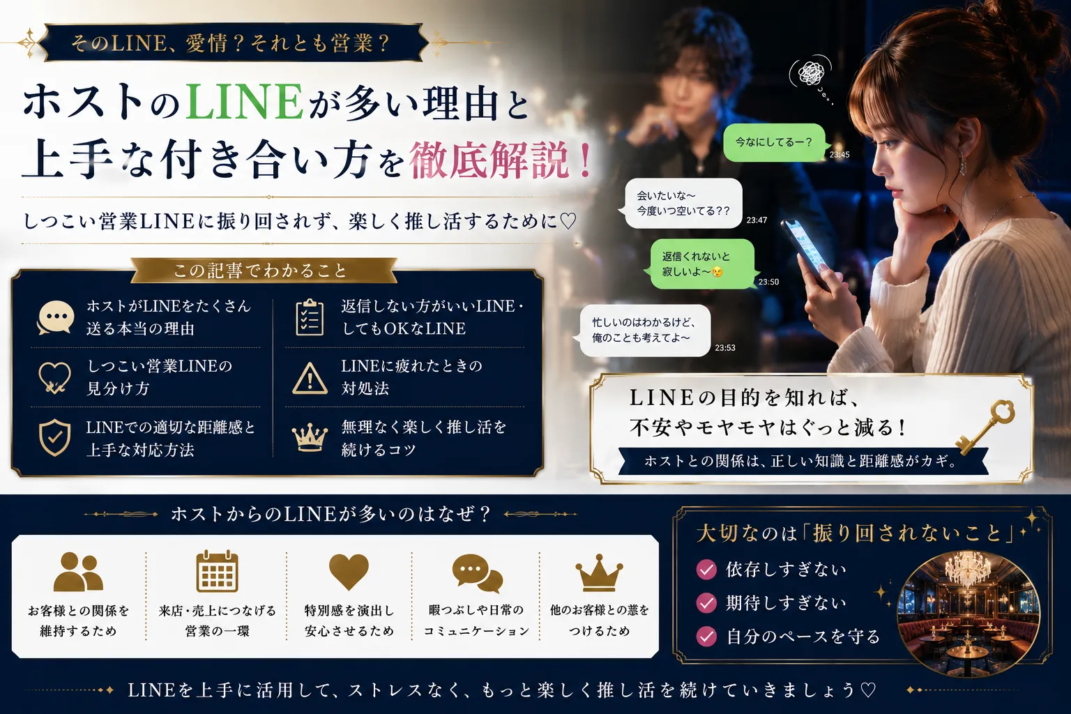 ホストの営業LINEが多い理由と上手な付き合い方の解説