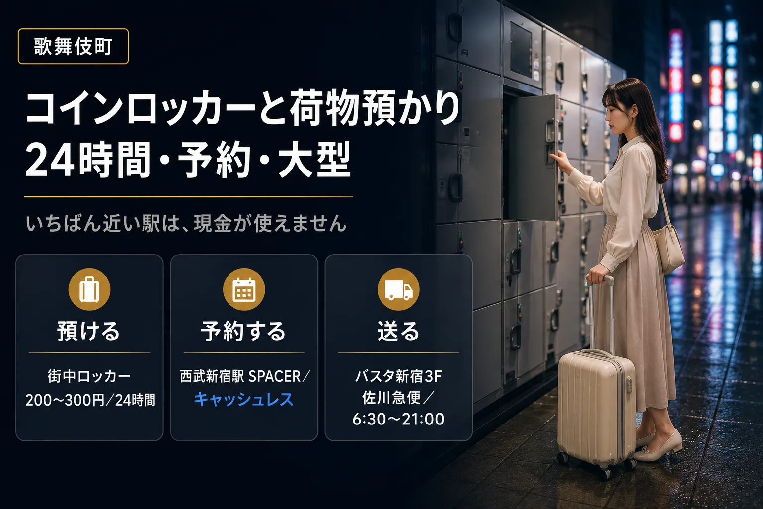 歌舞伎町のコインロッカーと荷物預かり|24時間・予約・大型